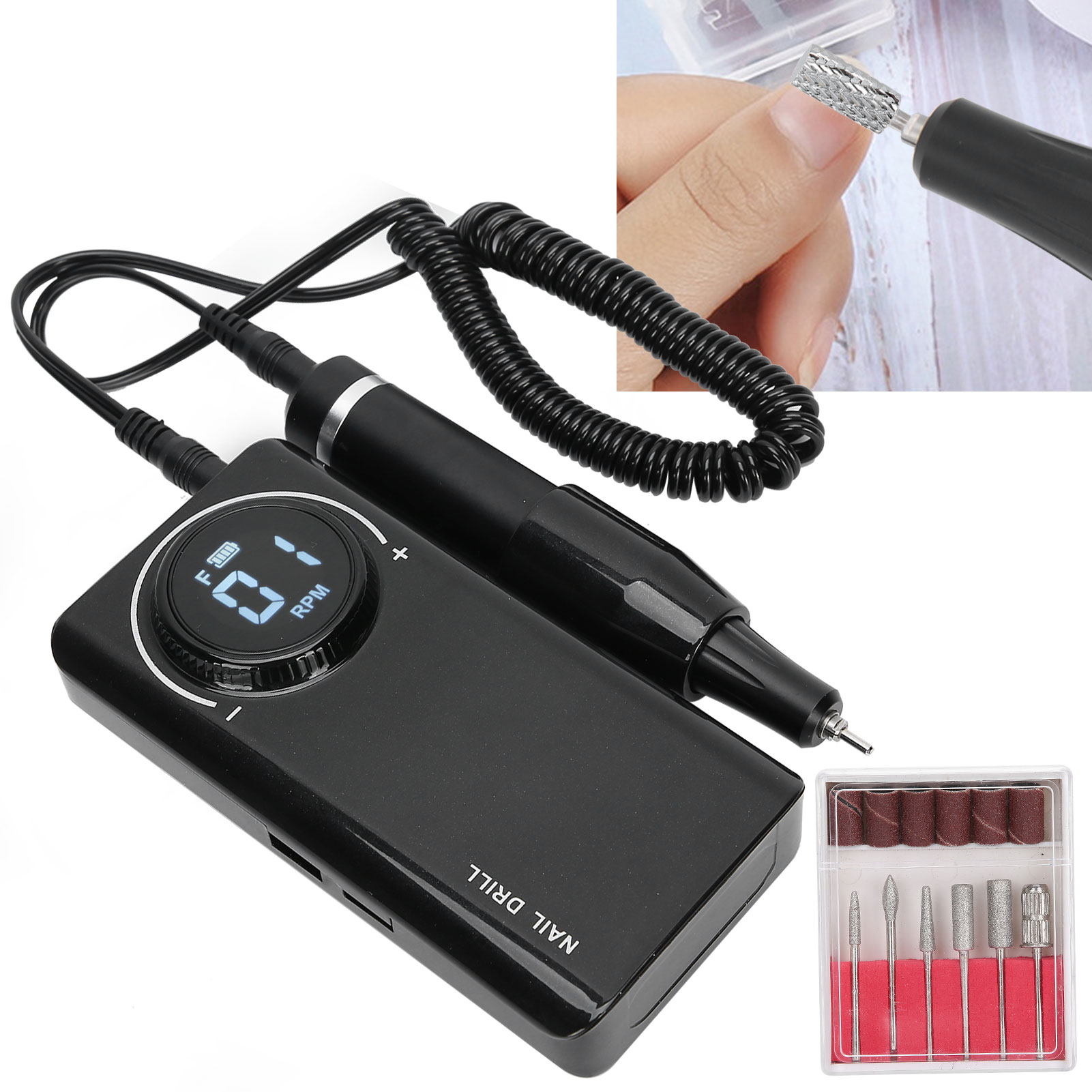 BEZPRZEWODOWA FREZARKA DO PAZNOKCI 35000RPM 40W