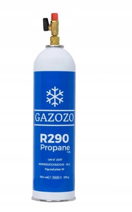 

R290 czynnik chłodniczy gaz propan 370 g zawór