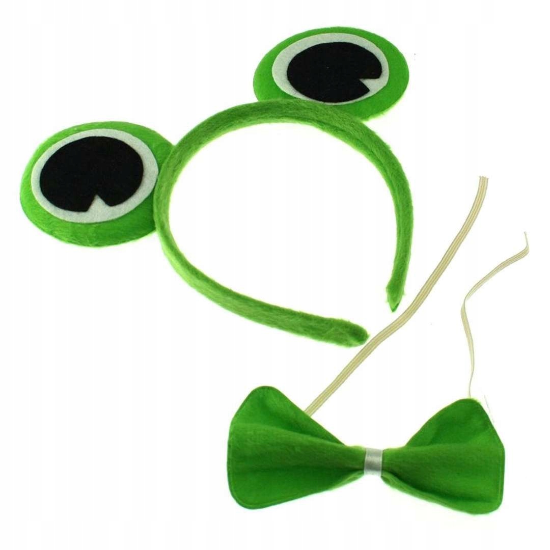 zestaw ŻABKA żaba OPASKA żaby z oczami MUSZKA