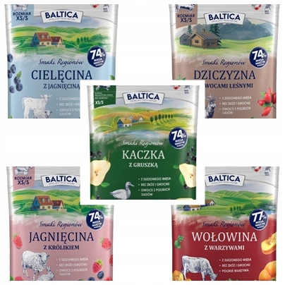 Baltica karma dla psów MIX Smaków 5 X 1 kg- zestaw próbny