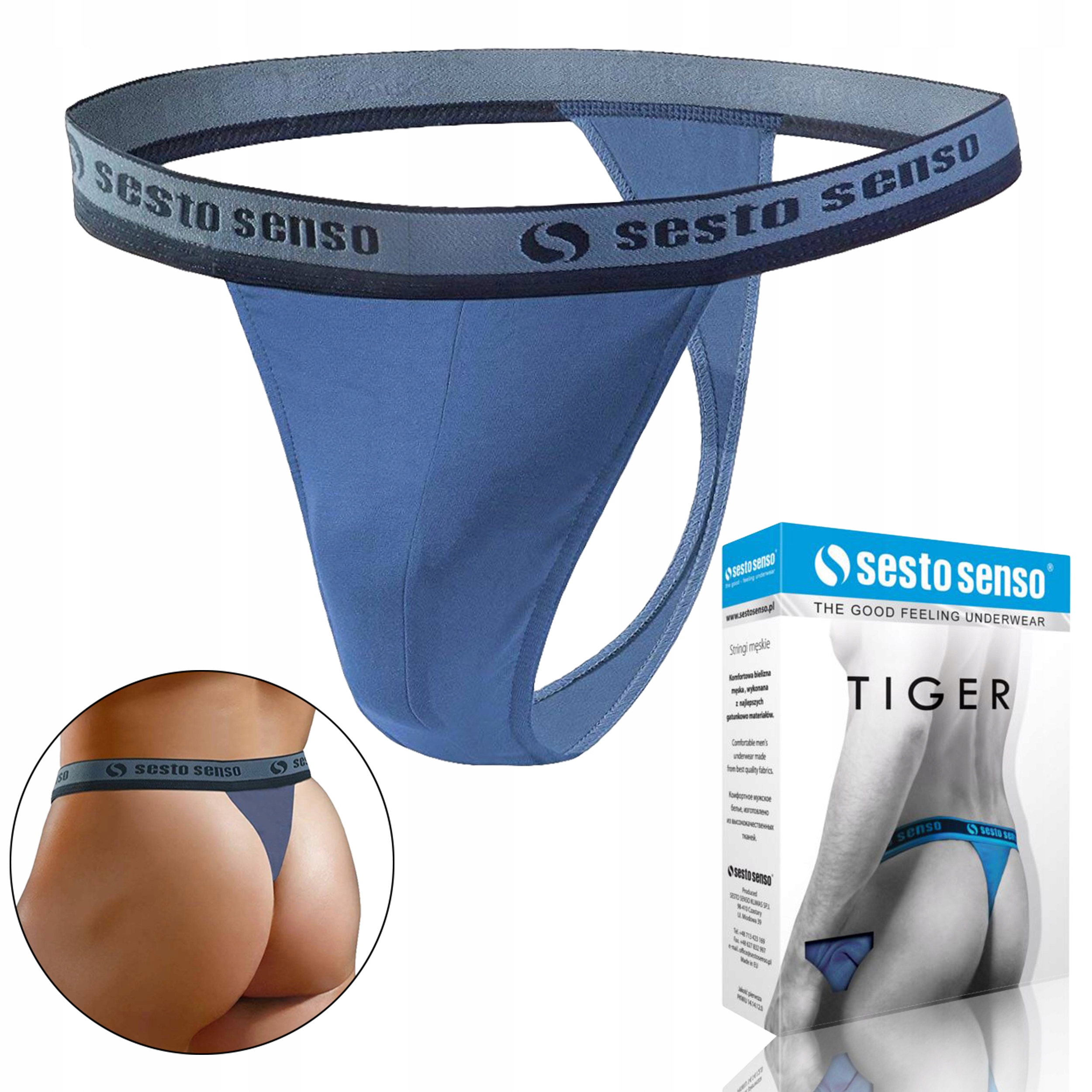 

Stringi męskie Sesto Senso Tiger, Jeans, XL