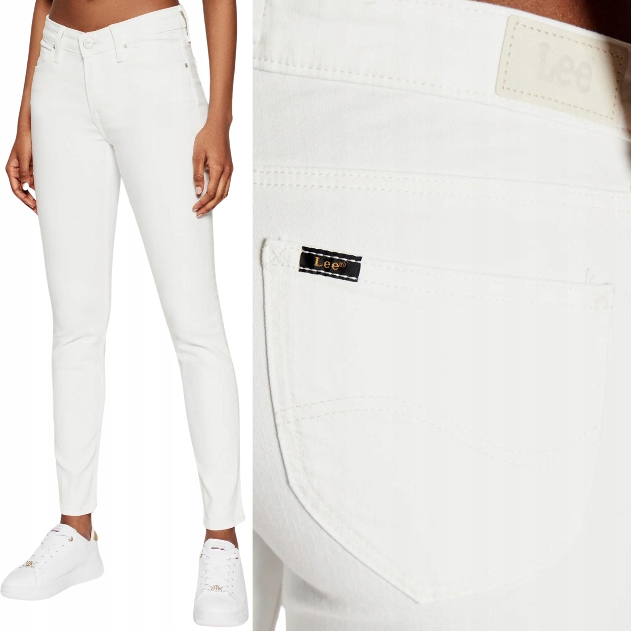 Lee Scarlett Off White bílé dámské džínové kalhoty úzké nohavice W26 L31
