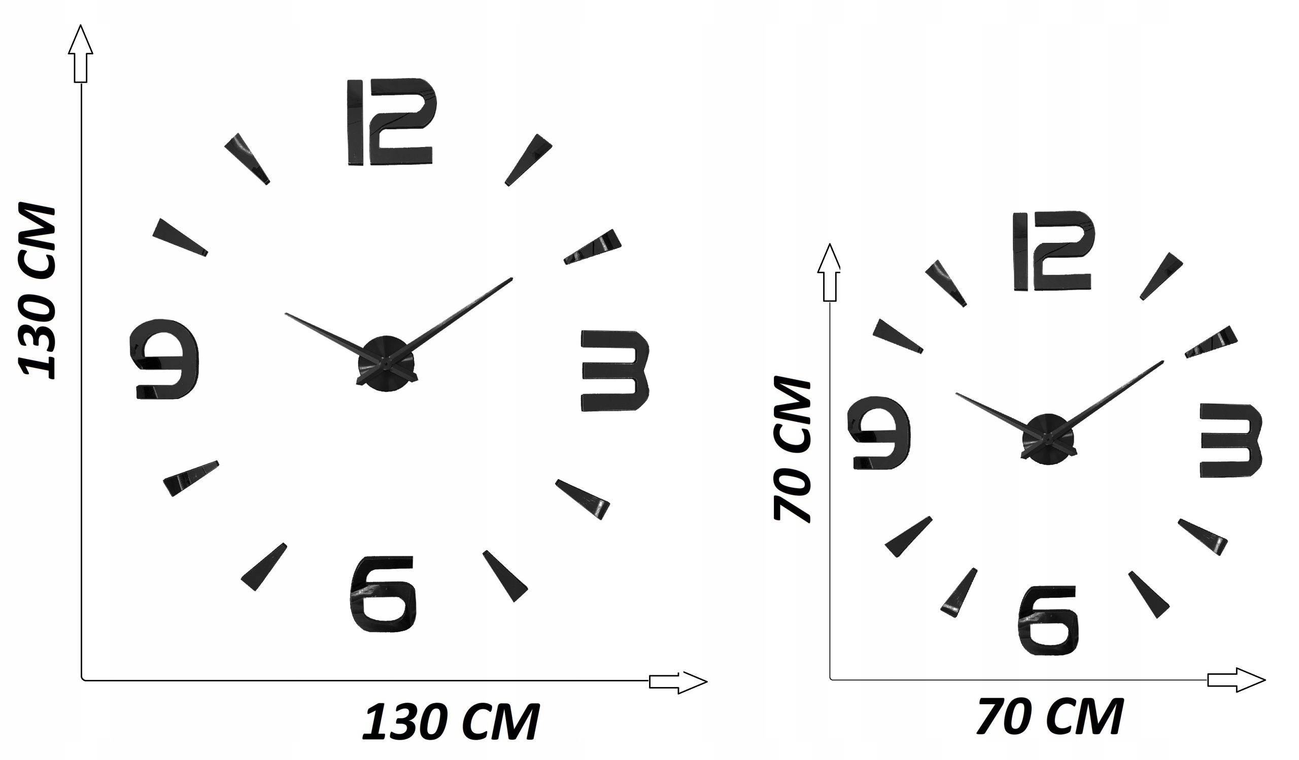 Zegar ścienny zegar na ścianę duży 3D lustrzany DIY mechanizm naklejany Marka inna