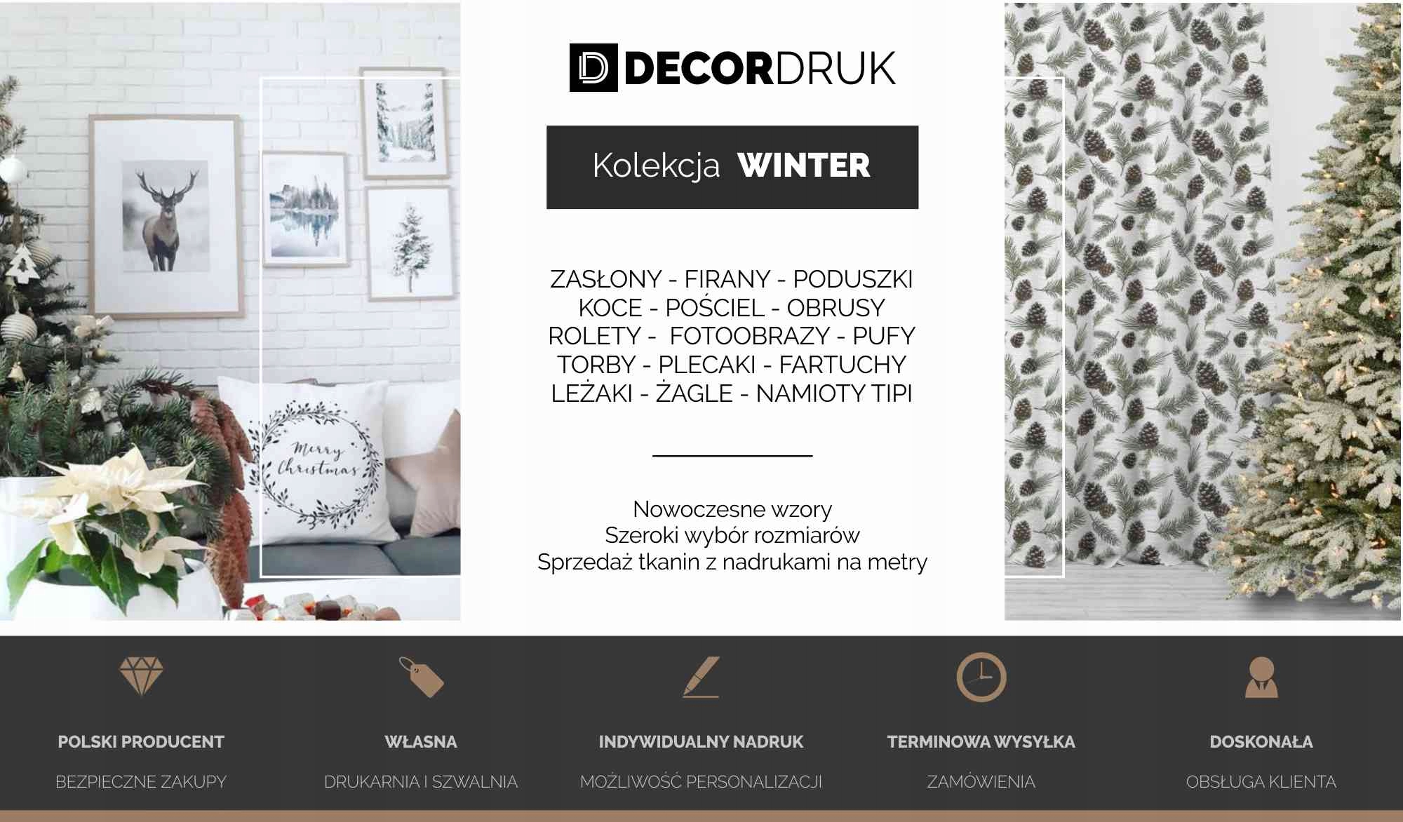 Zazdrostka WINTER wzór BN72 | Świąteczne gałązki Sposób zawieszania tunel