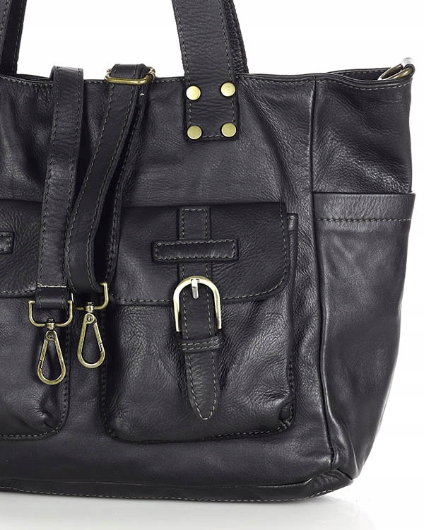 WŁOSKA torbebka damska SHOPPER SKÓRZANY kieszenie Płeć kobieta