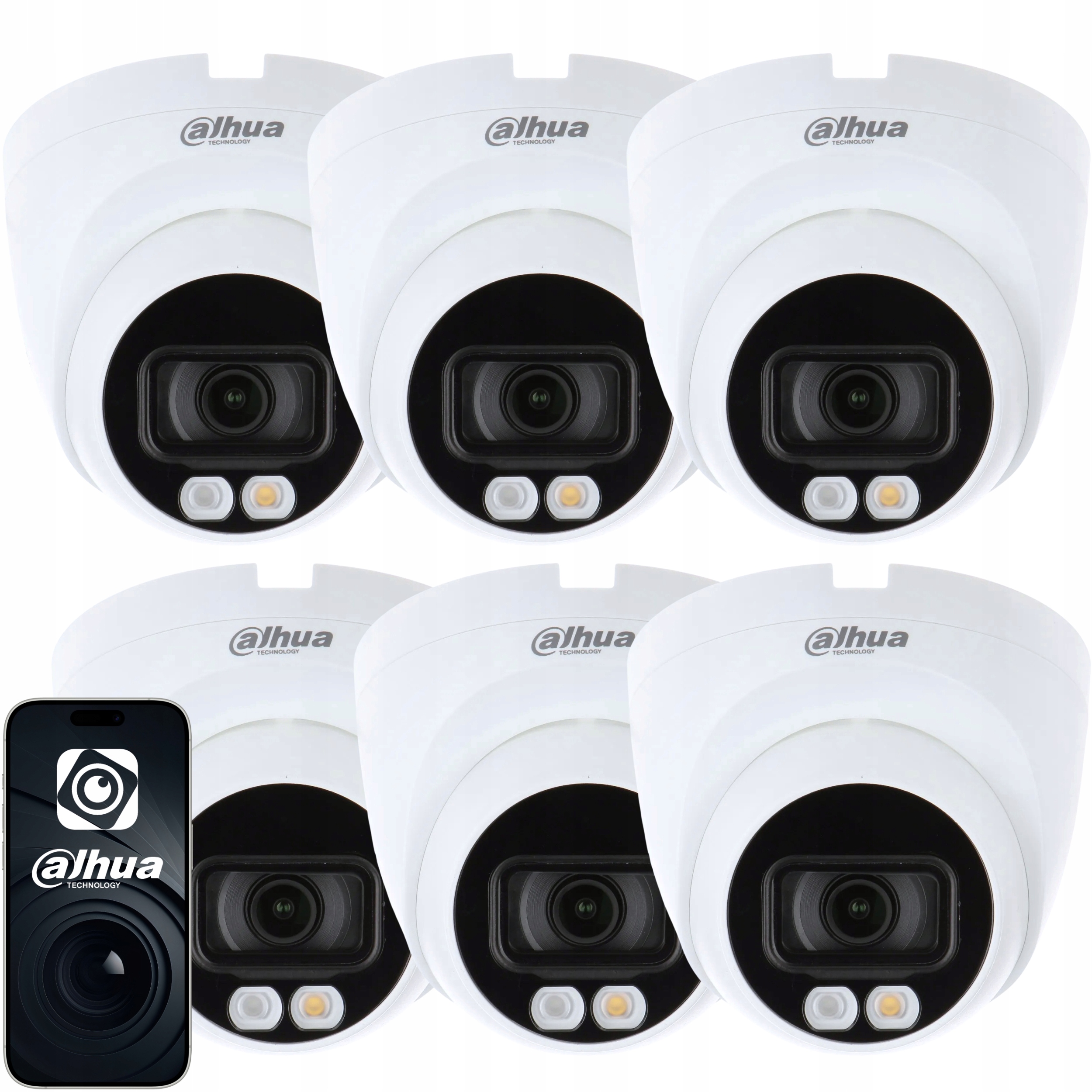 Kamera 6x IPC-HDW1239V-A-IL-0280B 2MPX IR30M Detekcja Dwdr Blc IP67 Dahua
