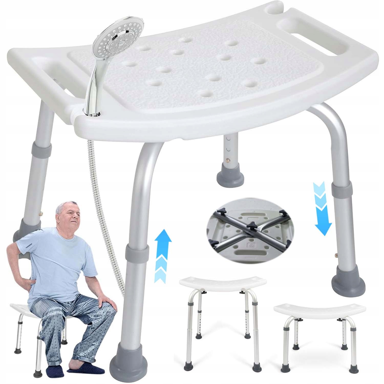 Taboret Krzesło Prysznicowy Antypoślizgowy Stołek Dla Kobiet W Ciąży, 200KG