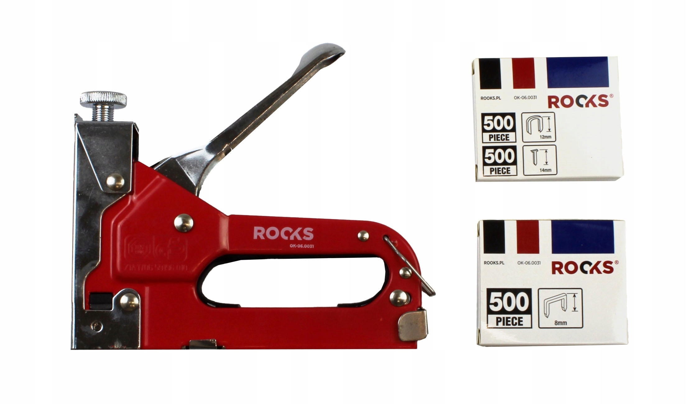 Rooks Zszywacz taker 3w1, zestaw 1500 zszywek, regulacja docisku
