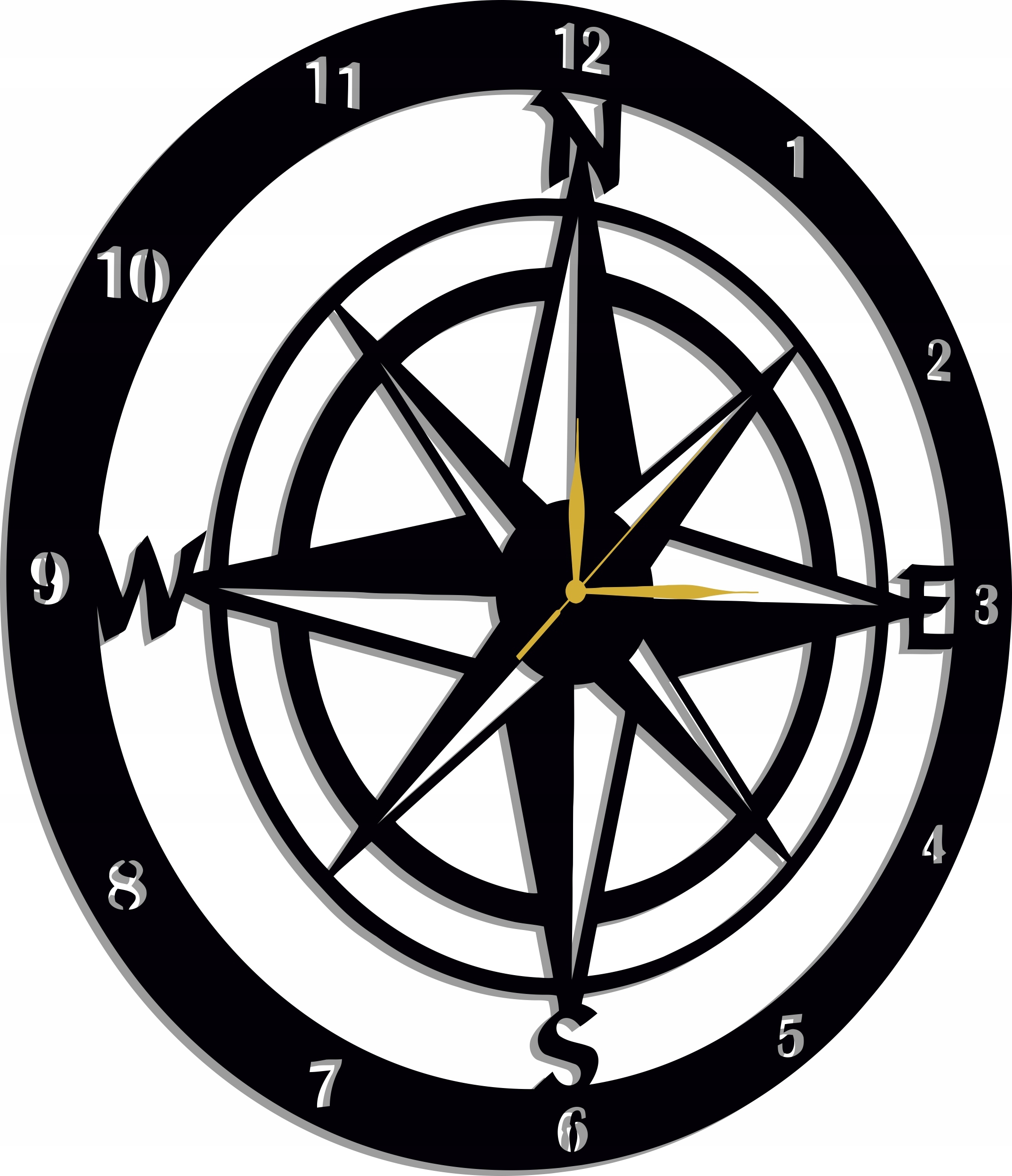 Hodiny Pro Cestovatele Fanouška Cestování Nswe Směry Světa Kompas Dárek 80 CM