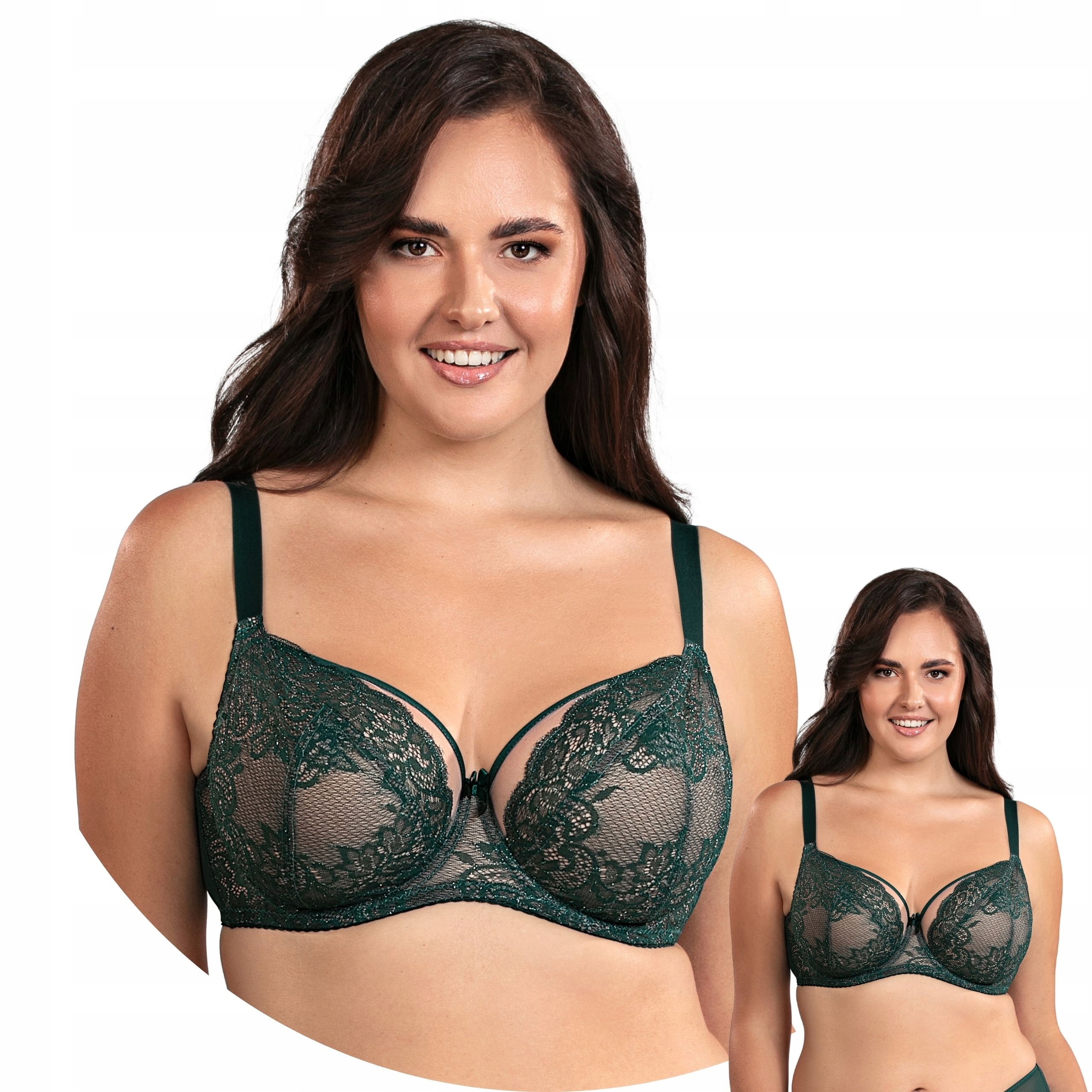 Vivisence 1044 zielony koronka Biustonosz miękki 80G Soft