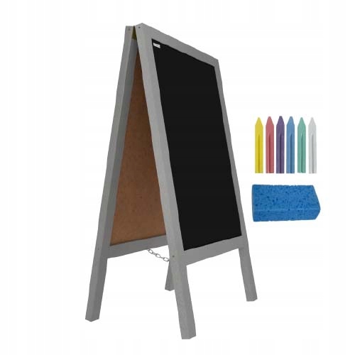 

Potykacz kredowy Srebrna rama 100x60cm stojak