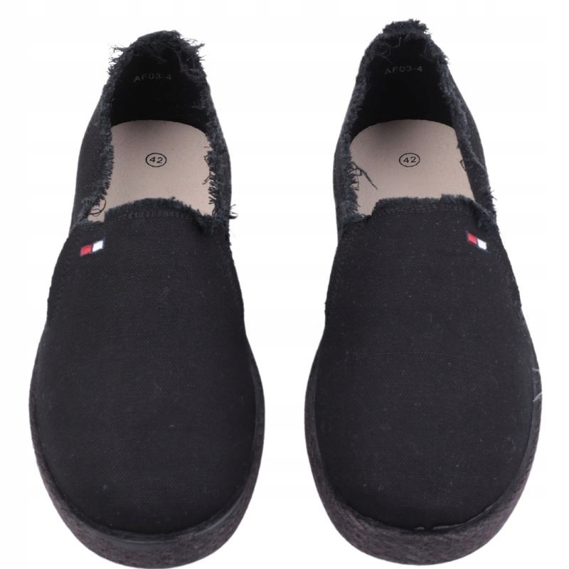 CZARNE ESPARDYLE MĘSKIE WSUWANE TRAMPKI PŁASKIE TENISÓWKI WKŁADKA EKOSKÓRA Płeć mężczyzna