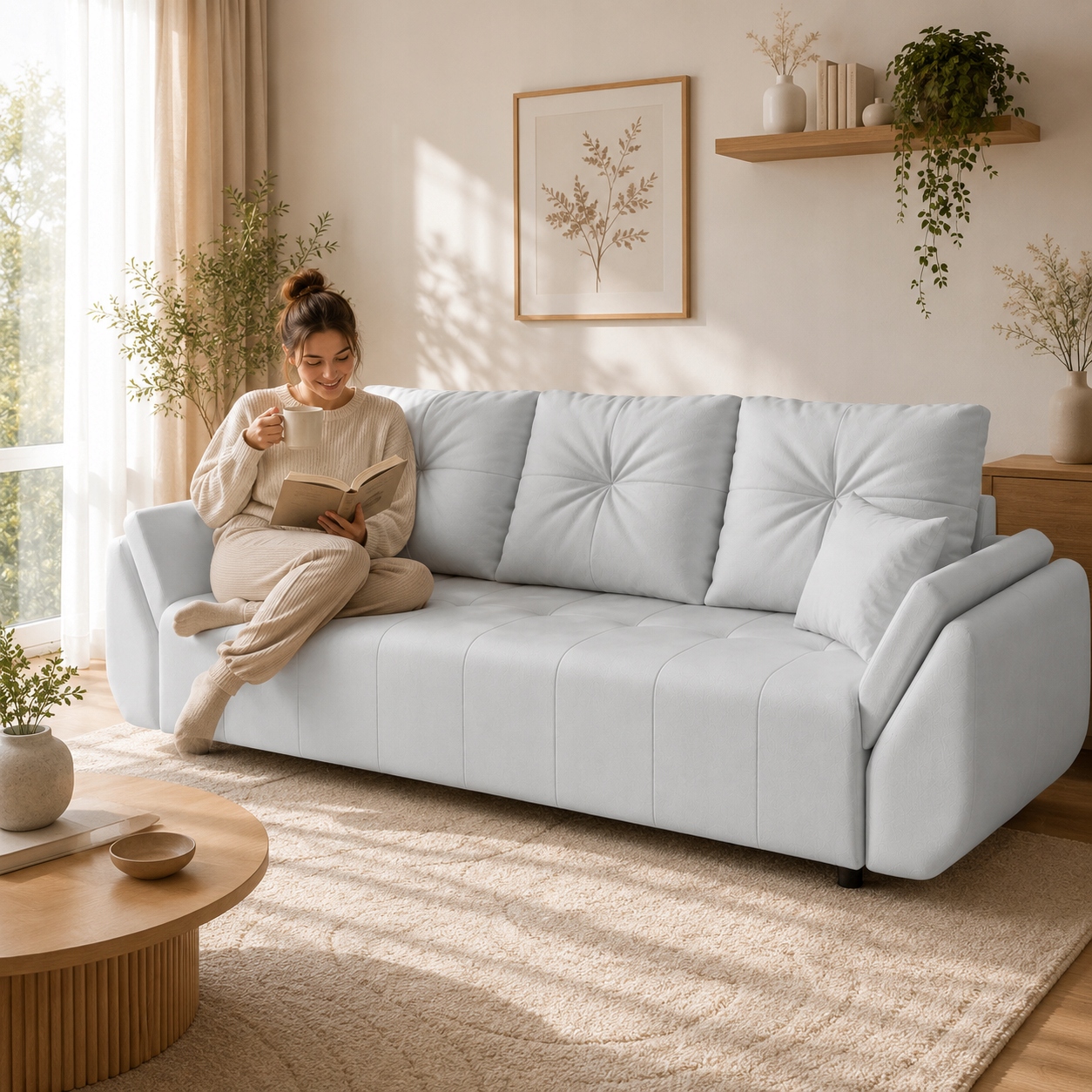Rozkládací Pohovka Mira 250 CM, Funkce Spaní 150X200, Úložný Prostor, Sametový Materiál