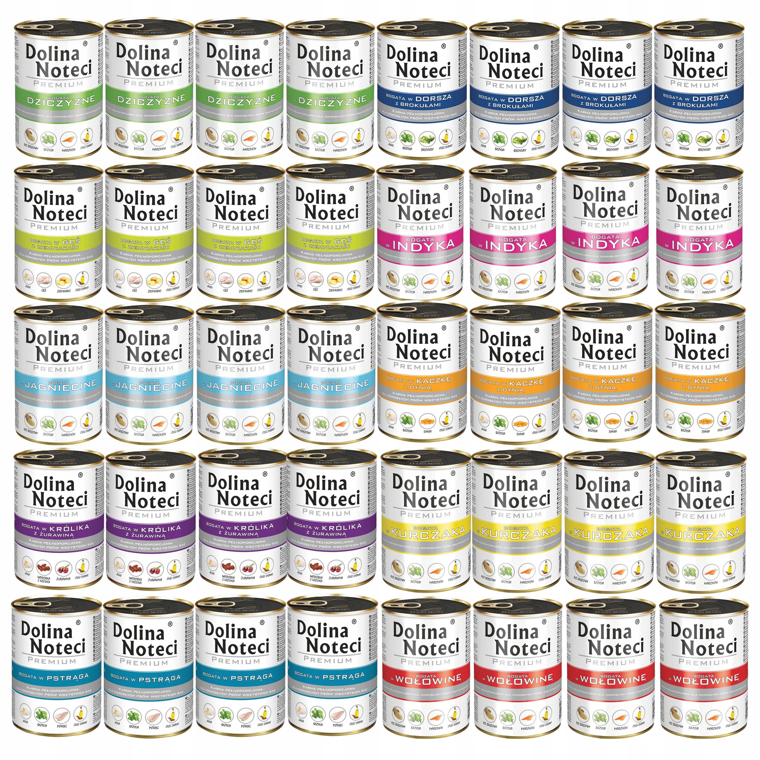 Levně Dolina Noteci Premium Krmivo mokré pro psa MIX Chutí 40 x 400 g bez obilovin