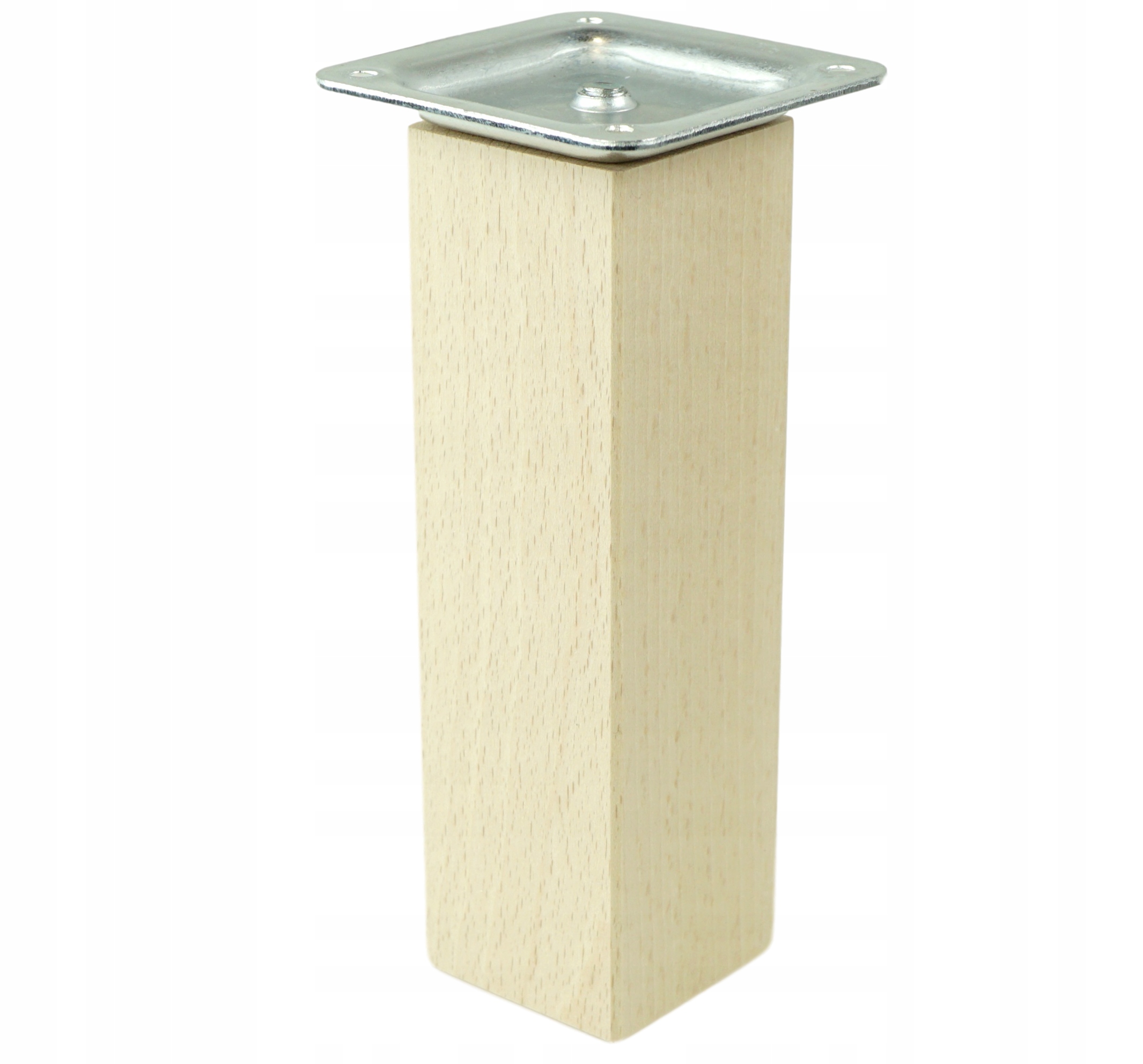

Nóżka drewniana 15 cm, kwadrat 45 x 45 mm z blachą