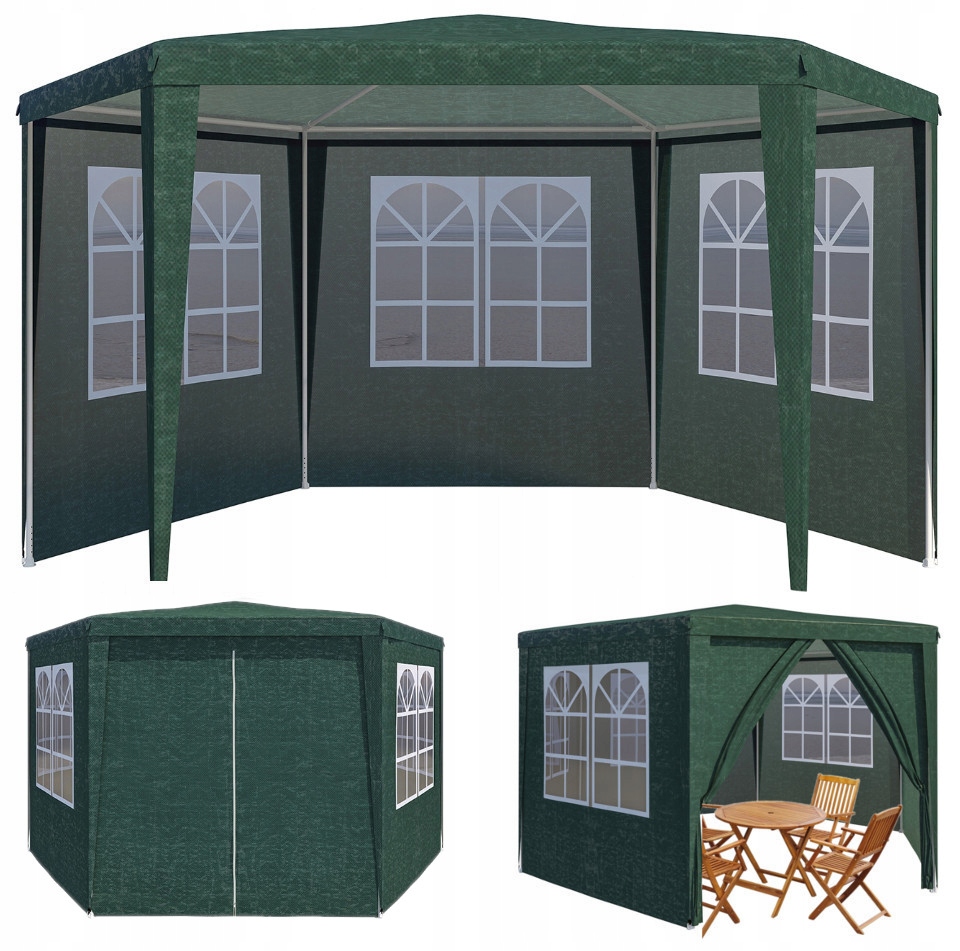 Pawilon Namiot Ogrodowy Handlowy 4x4m Wodoodporny Altanka do Ogrodu 6 Ścian
