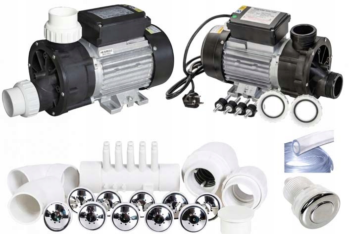 ZESTAW DO HYDROMASAŻU POMPA WRAZ Z ZESTAWEM DYSZ 10 SZT