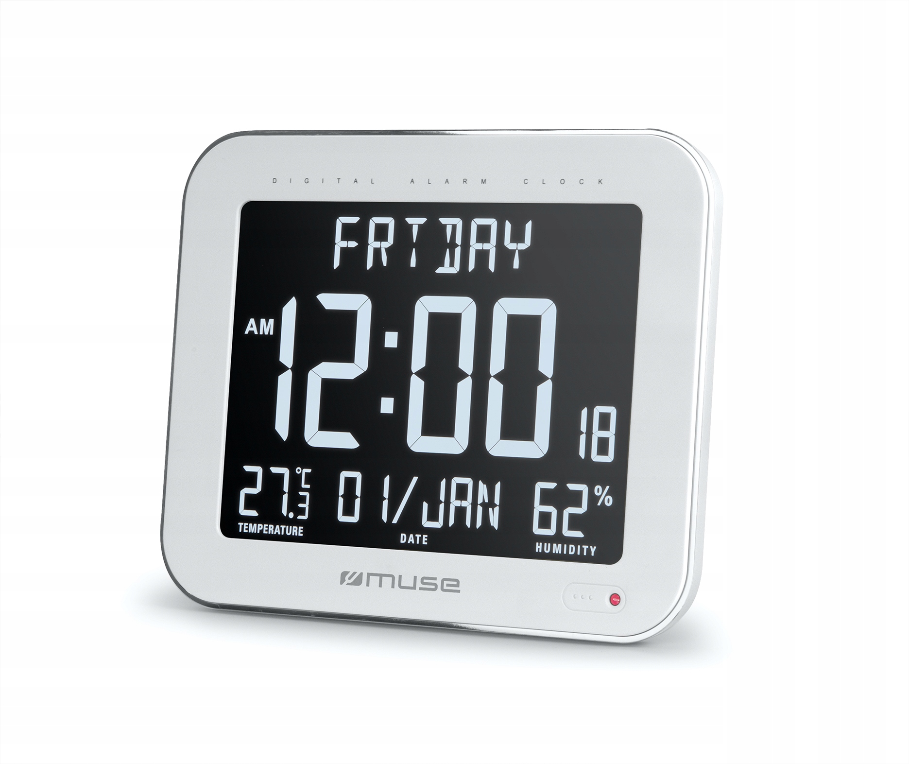 Muse Wall Clock with Alarm Function M-090 Wmc White