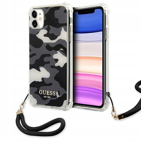 Etui Guess Camo Collection na iPhone 11 Xr czarne Guess