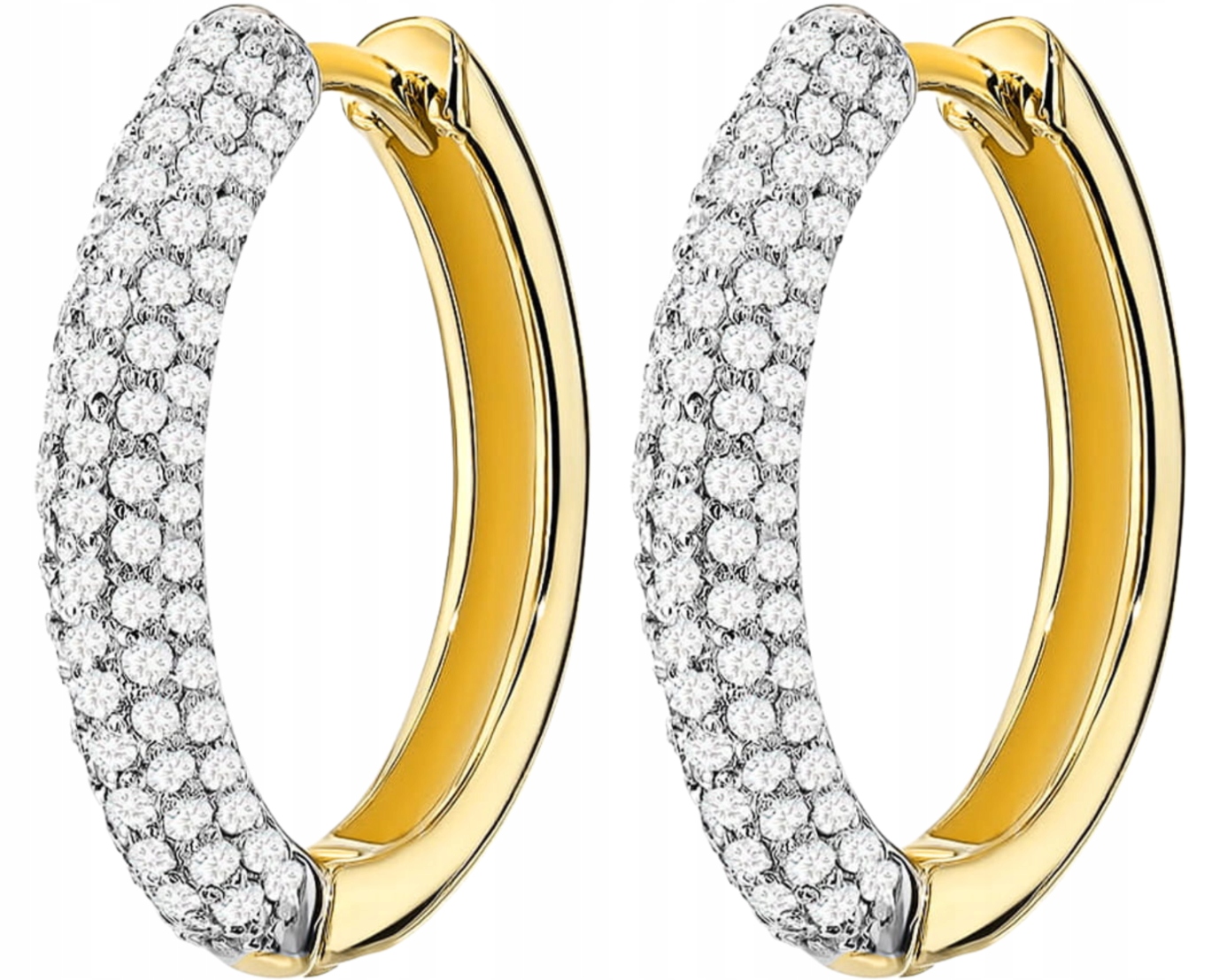 Zlaté Náušnice Kolečka s brilianty Lab Zlato 585 14K s certifikátem