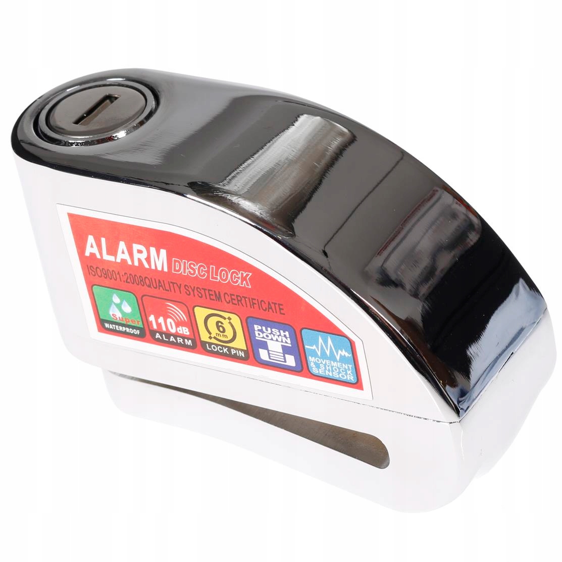 BLOKADA Z ALARMEM 110dB CHROMOWANA BLOKADA TARCZY Weight with packaging 1 1 kg