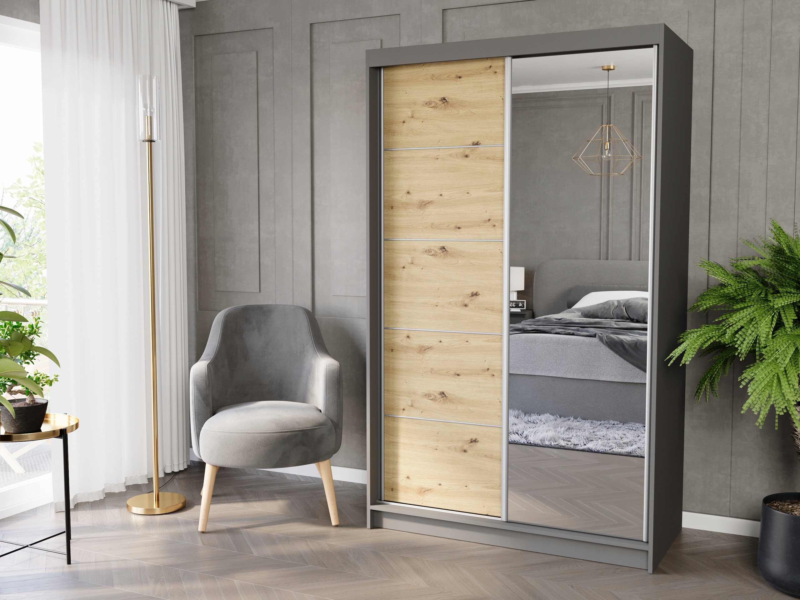 Szafa przesuwna Vega I 120 cm z lustrem Kod producenta VV1_2