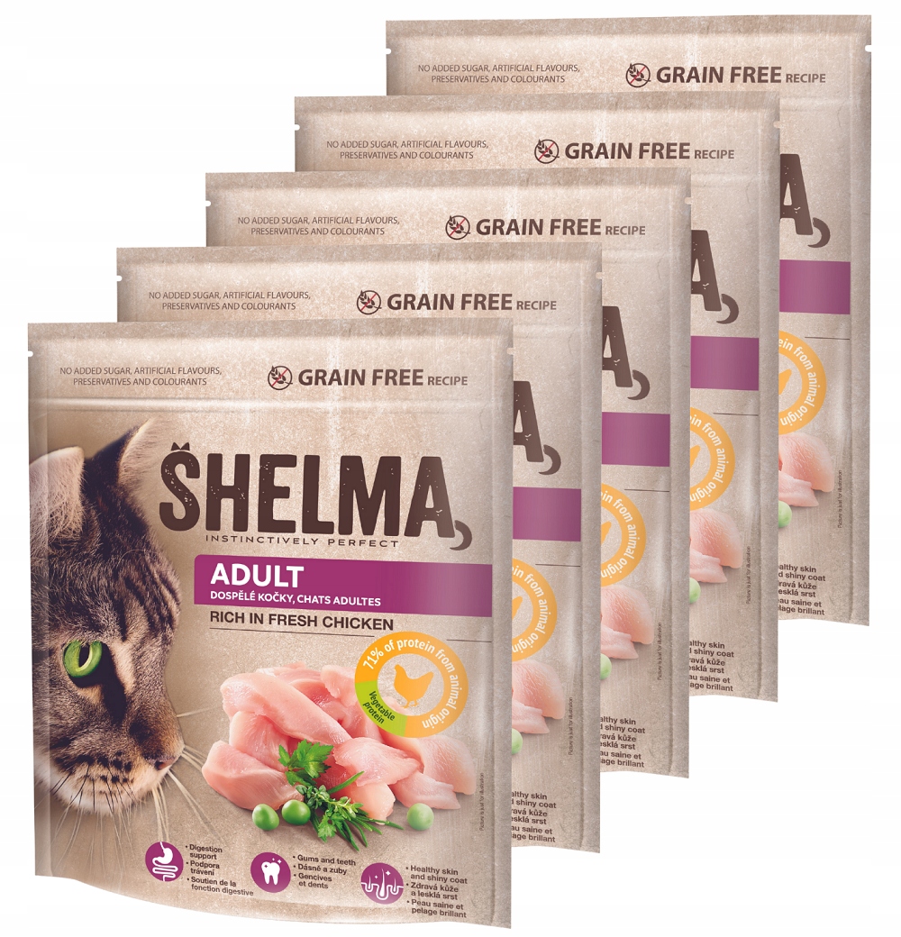 Pro Kočky Krmivo kočky 5x750g Shelma Adult