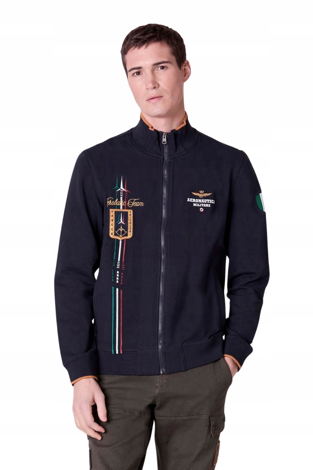 Aeronautica Militare Tmavě modrá pánská mikina Embroidered Frecce Tricolori XXL