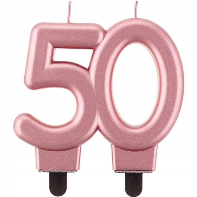

świeczka na Tort różowe Złoto urodziny 50 Lat