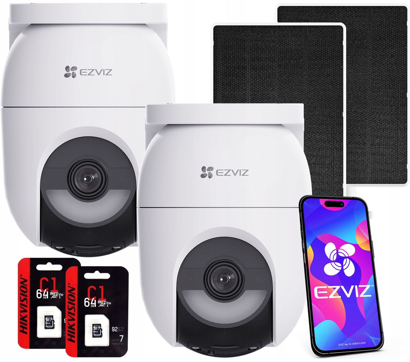 Sada otočných WiFi kamier CB8 Lite 2K+ Kit Solar Externá Ezviz 64 Gb