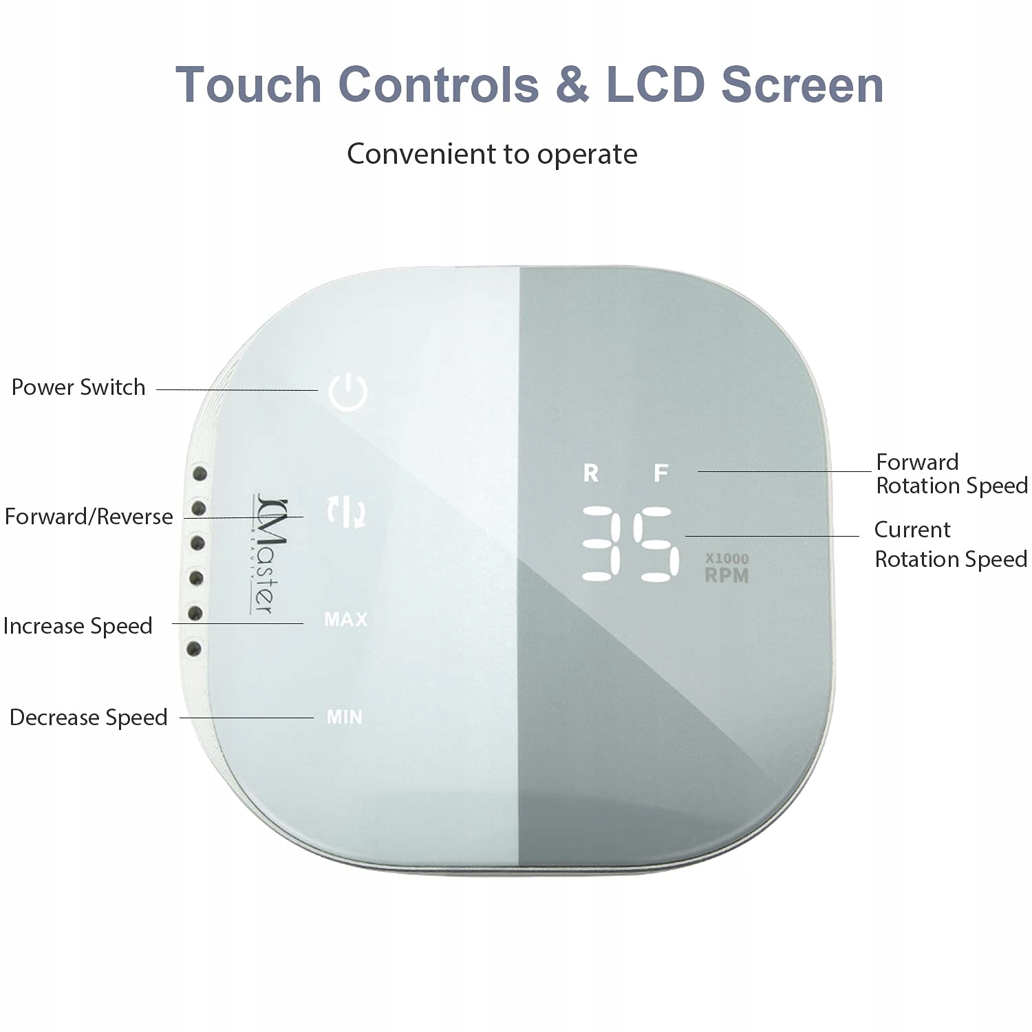 JCMASTER Frezarka Do Paznokci TouchPro Plus 35000 Obrotów Zestaw Pro — miniatura 2
