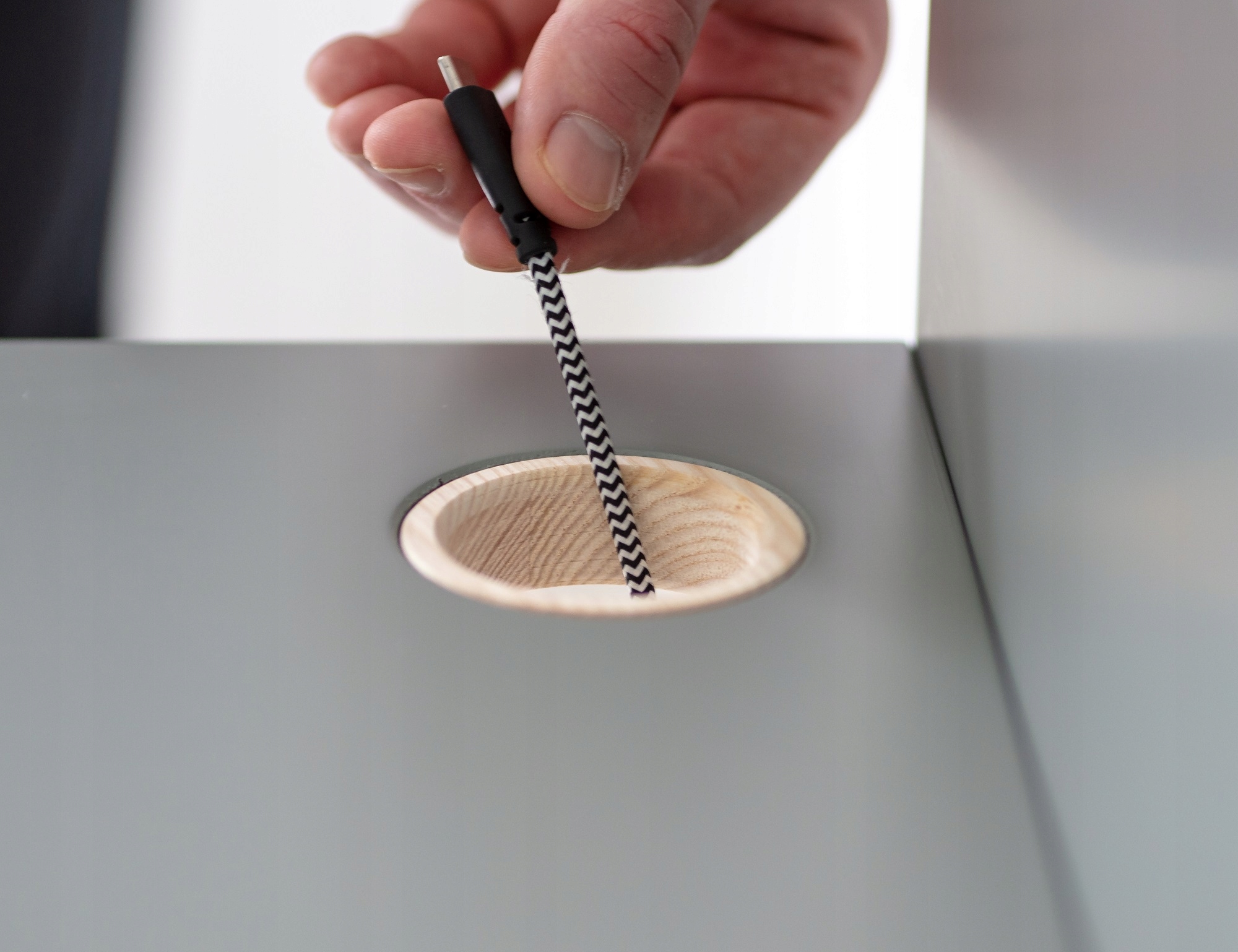 Małe biurko jesion biały blat 65x50 z szufladą Liczba szuflad 1