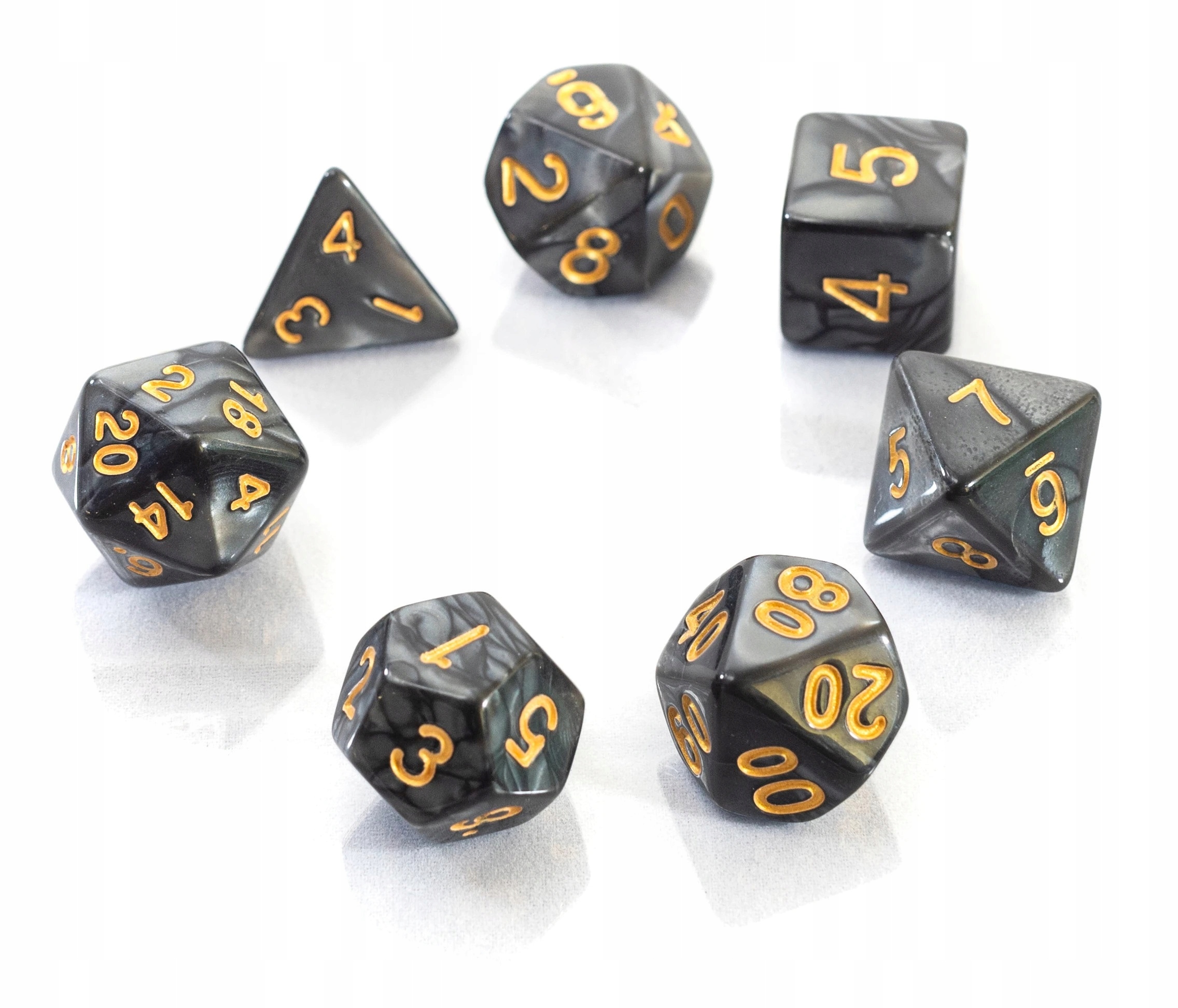 

Płynne Złoto Zestaw 7 Jadeitowych Kości Rpg