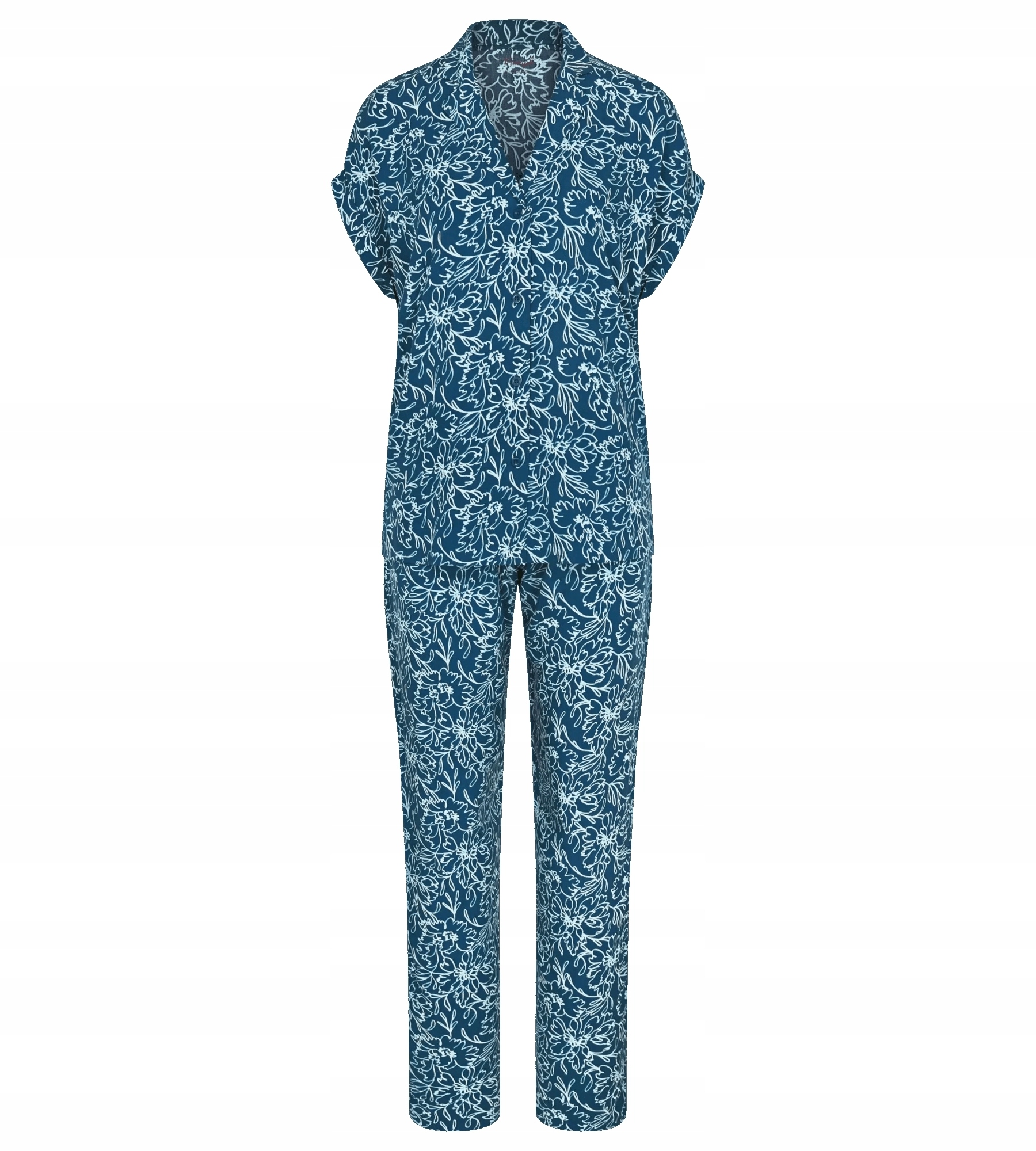 Dámské pyžamo modré dlouhé kalhoty Boyfriend Fit Pw Triumph 44