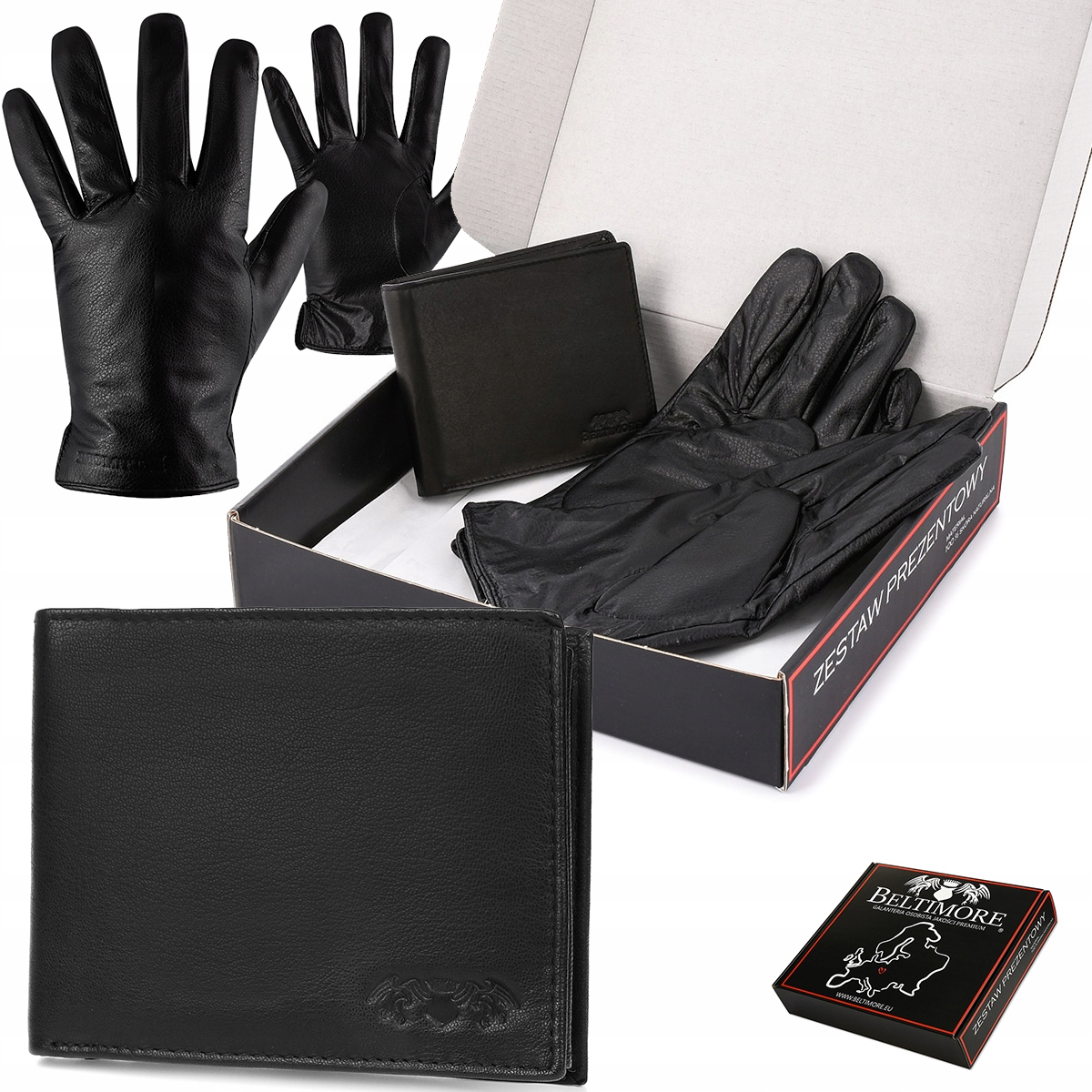 Sada pánských kožených rukavic typu peněženka Beltimore