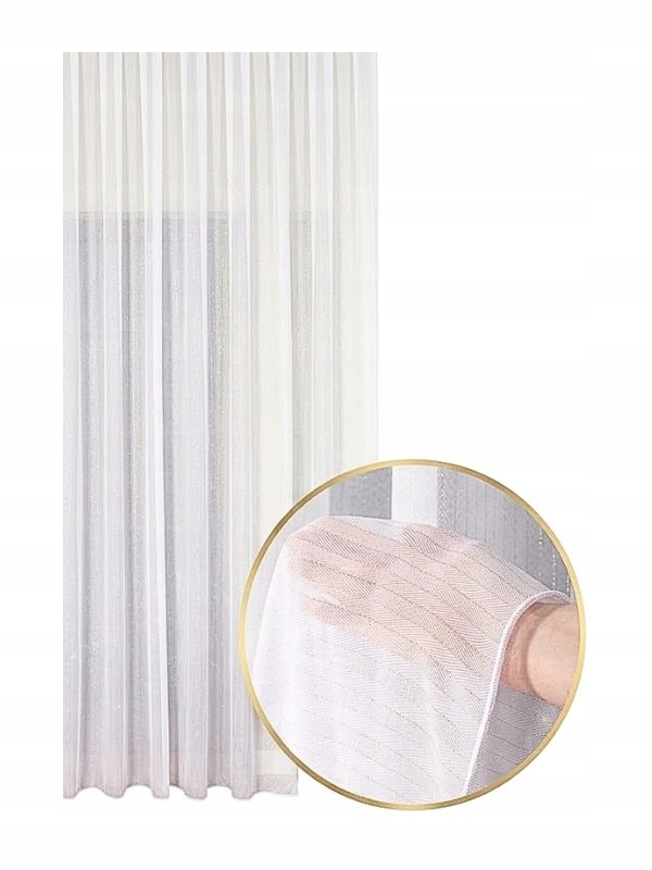 Záclona Záclona Zlaté pruhy Elegantní Lehká s páskou Wave š. 160x260