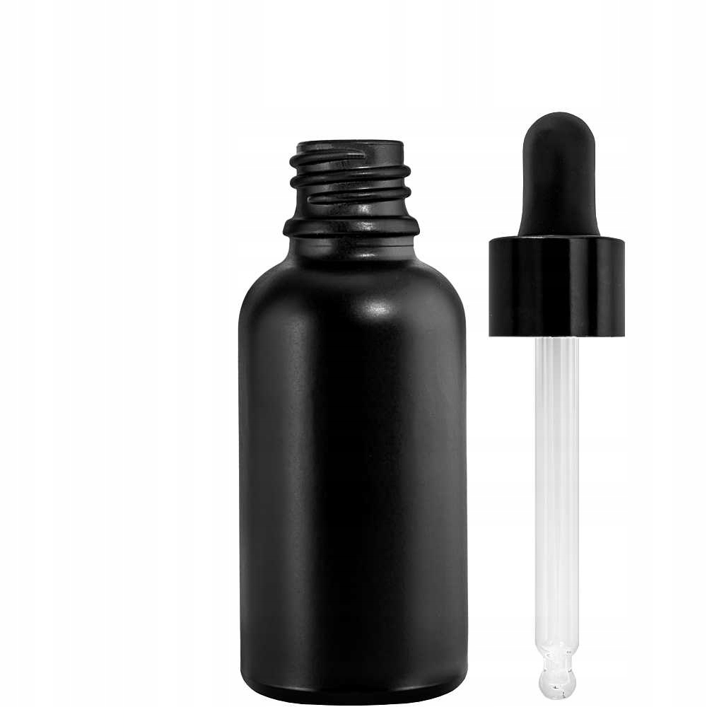 

Butelka szklana 30ml czarna matowa z pipetą czarną