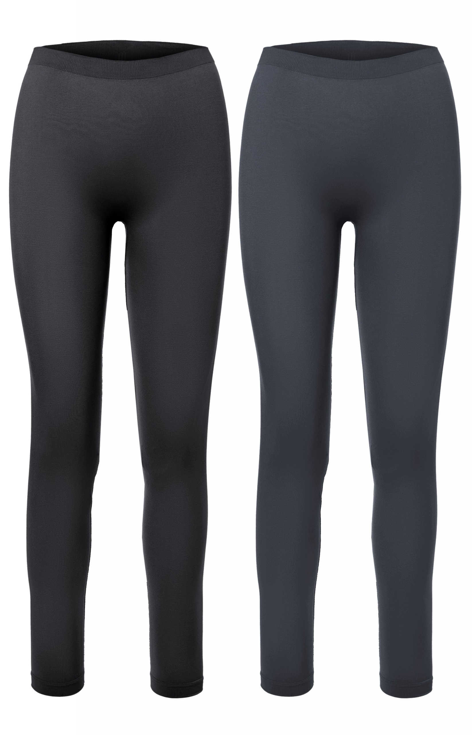 Legginsy termoaktywne damskie długie 2-pak czarne grafitowe Ladeheid XL