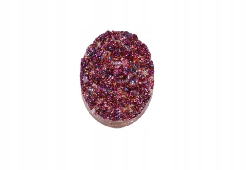 Kaboszon brokatowy druzy fioletowo-różowy 18*13mm
