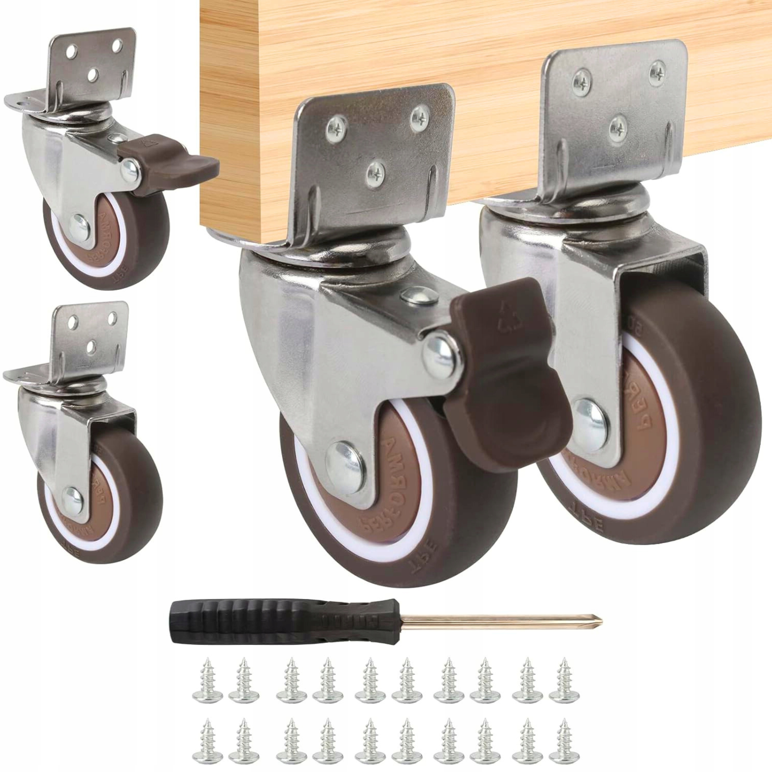 Otočná Transportní Kolečka 50 MM S Brzdou, Nosnost 100 Kg, Tichý Bronz