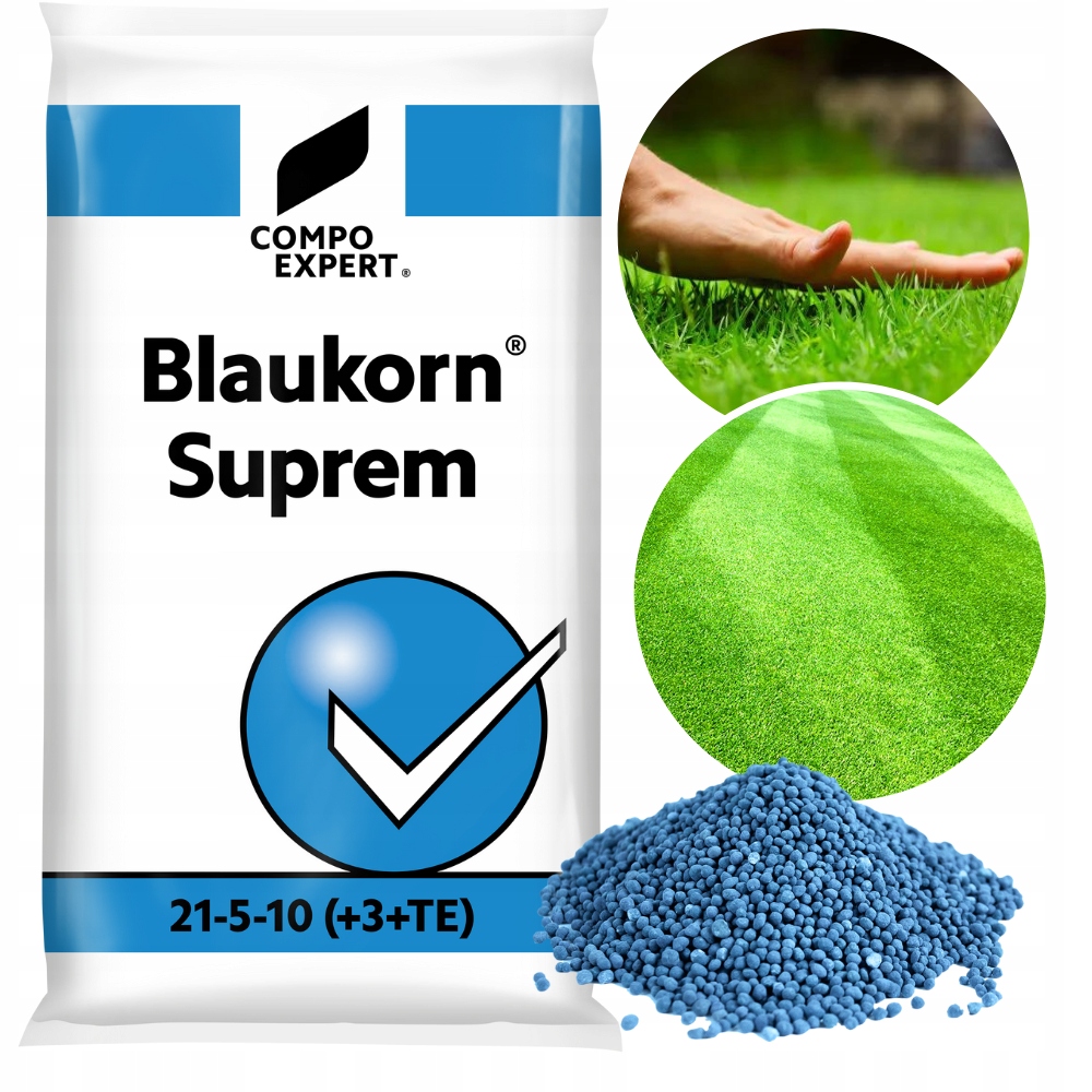 Blaukorn Suprem Nawóz Wiosenny Do Trawy Trawnika 21-5-10 Szybki Efekt 25KG