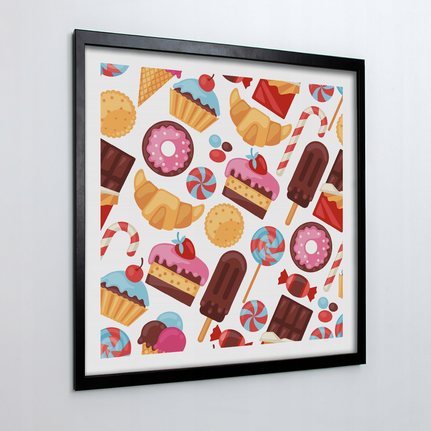 Moderní obraz s rámečkem Sladká grafika 50x50 cm