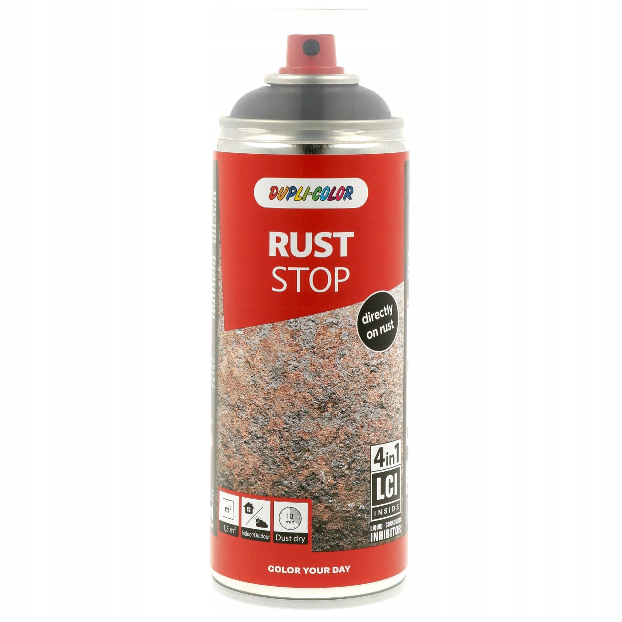 Rust Stop Farba Czarna na rdzę 4w1 Ral 9005 Półmat Spray 400ML Antykorozja
