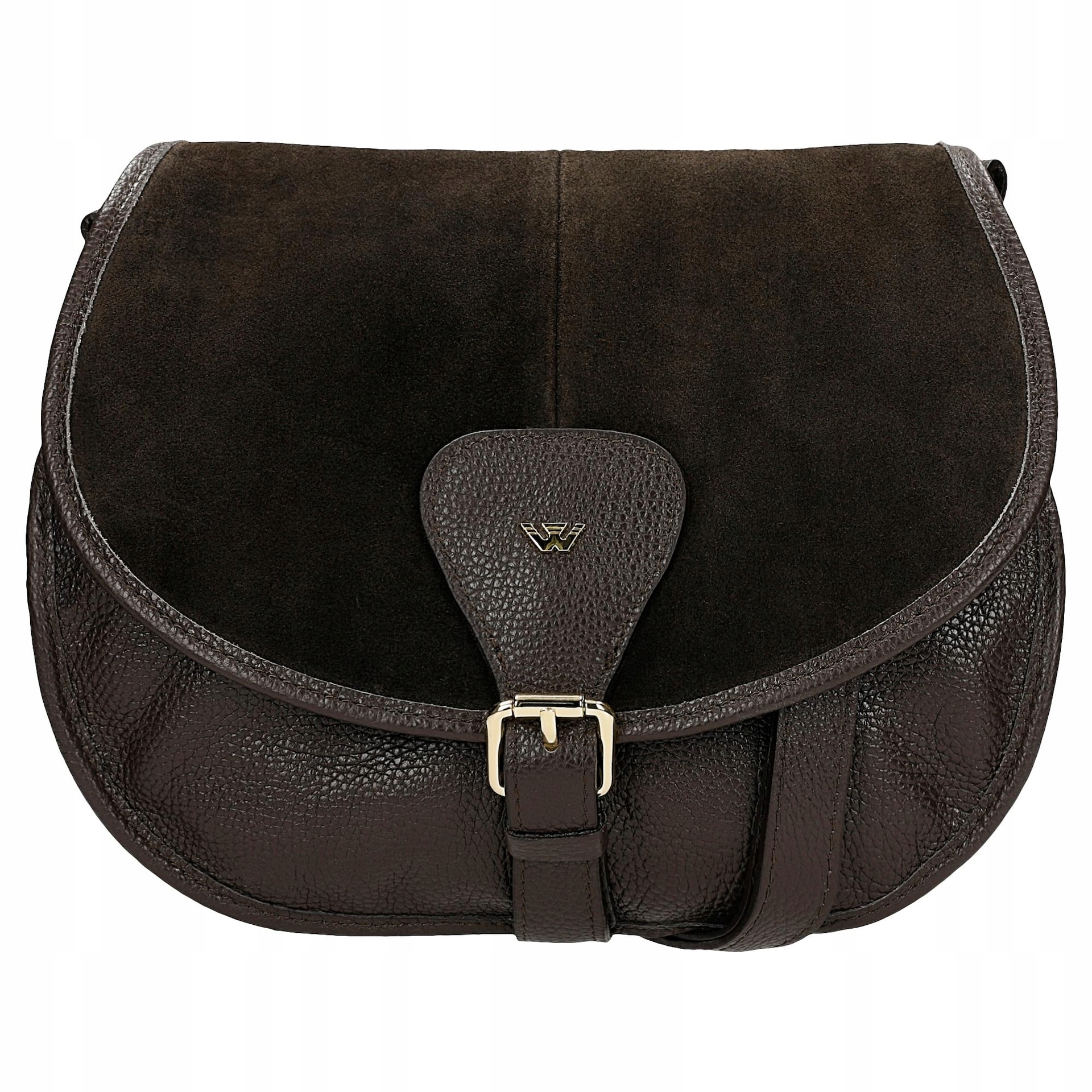 Malá hnědá crossbody kabelka z kombinované kůže