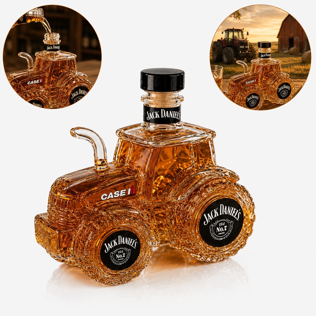 Originální Dárek pro farmáře, chovatele, karafa, traktor, pouzdro na traktor