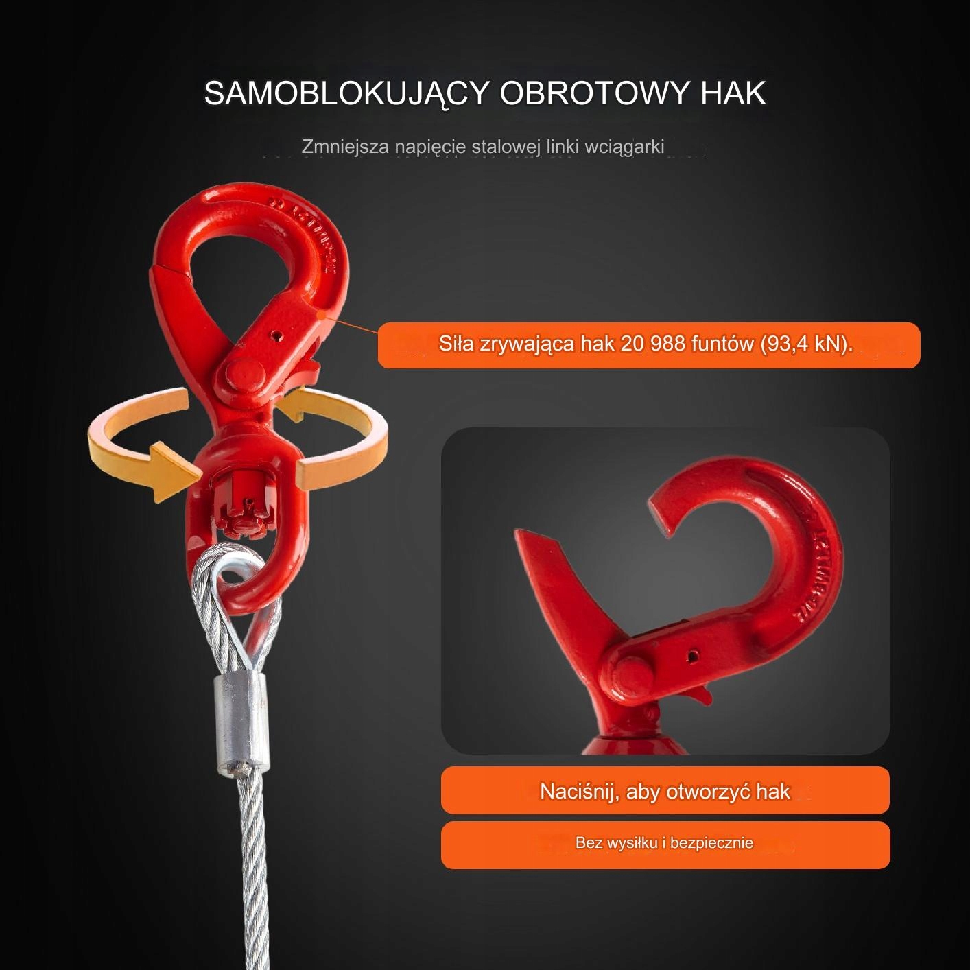 Linka lina stalowa do wyciągarek wciągarek 15,2 m Producent inny