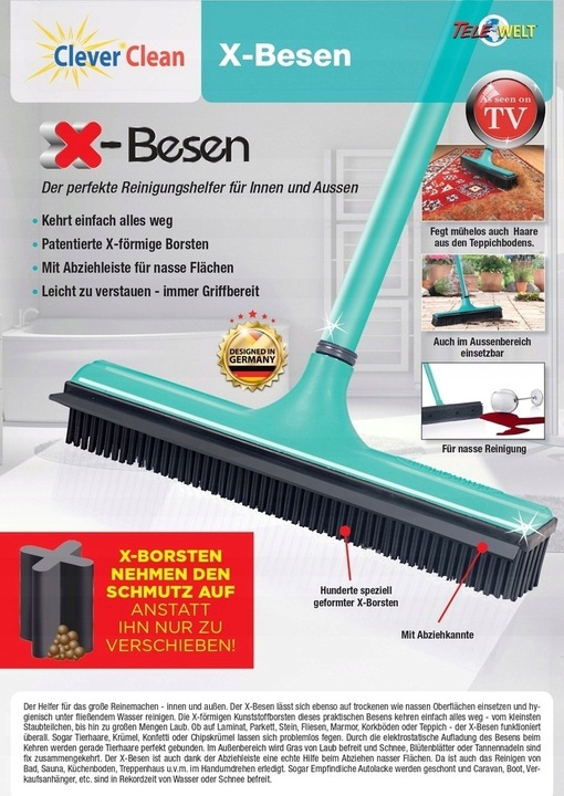 SZCZOTKA GUMOWA TELESKOPOWA X-BESEN Marka Clever Clean