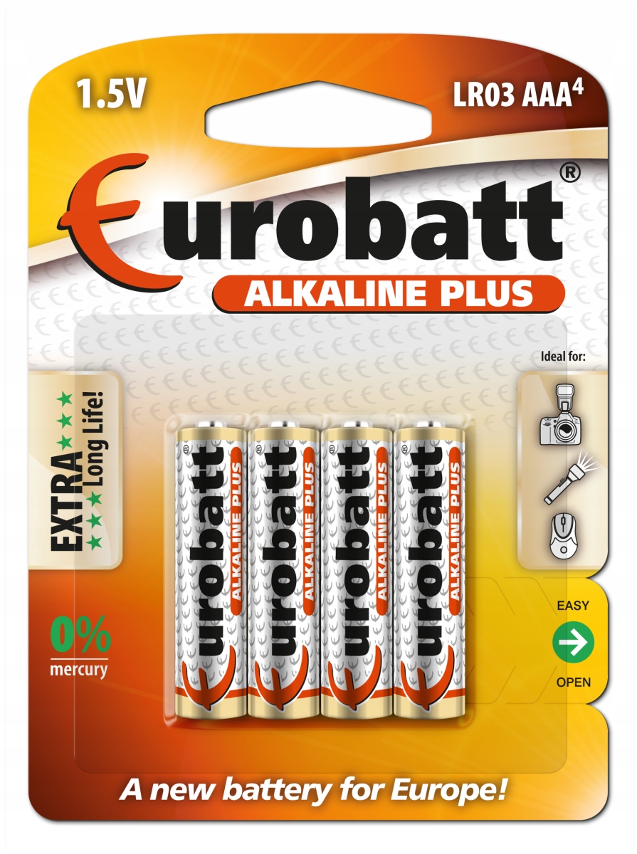 BATERIE ALKAICZNE Eurobatt AAA (R3) 4 szt PALUSZKI