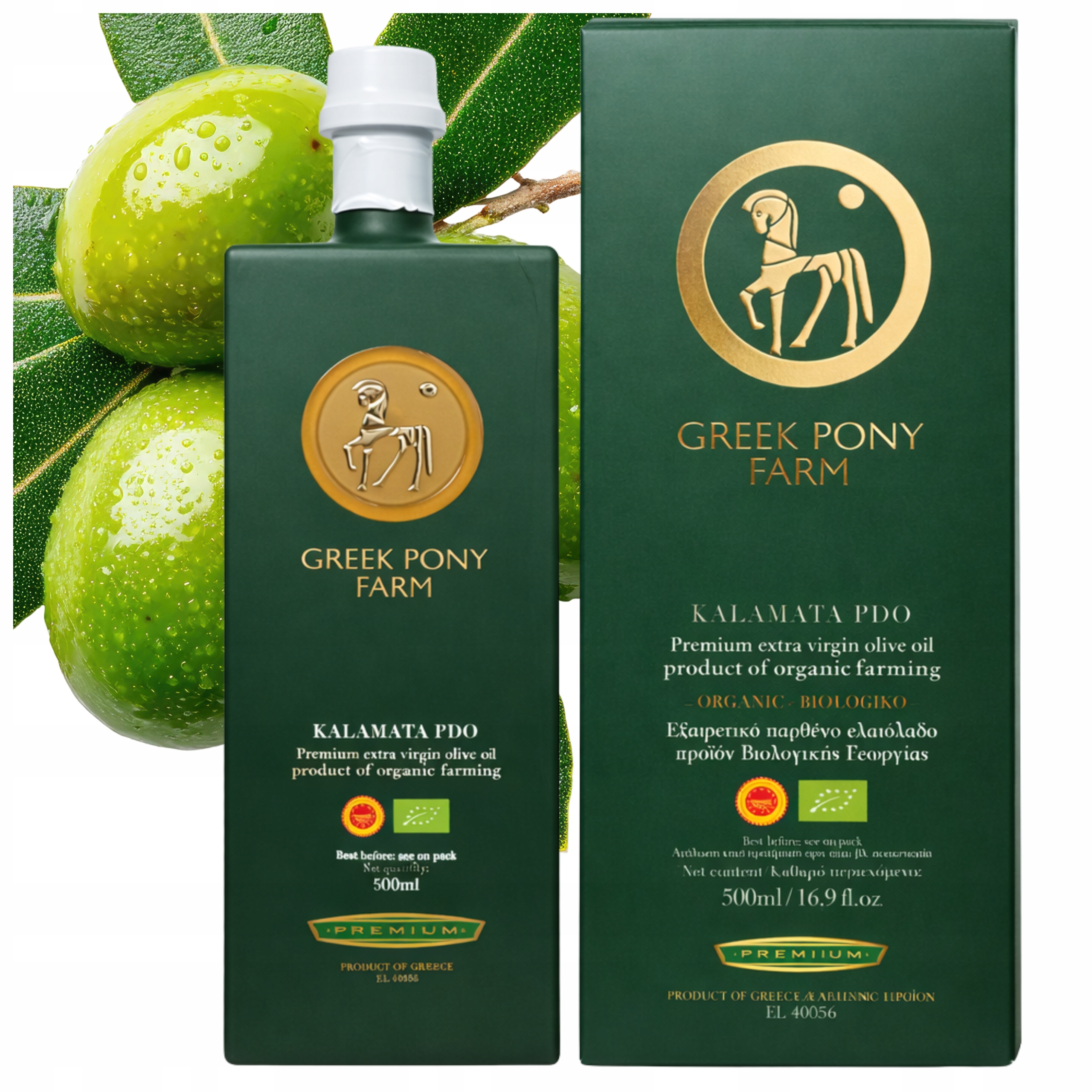 Extra Panenský Řecký Olivový Olej 500 ML P.d.o. Kalamata Greek Pony Farm