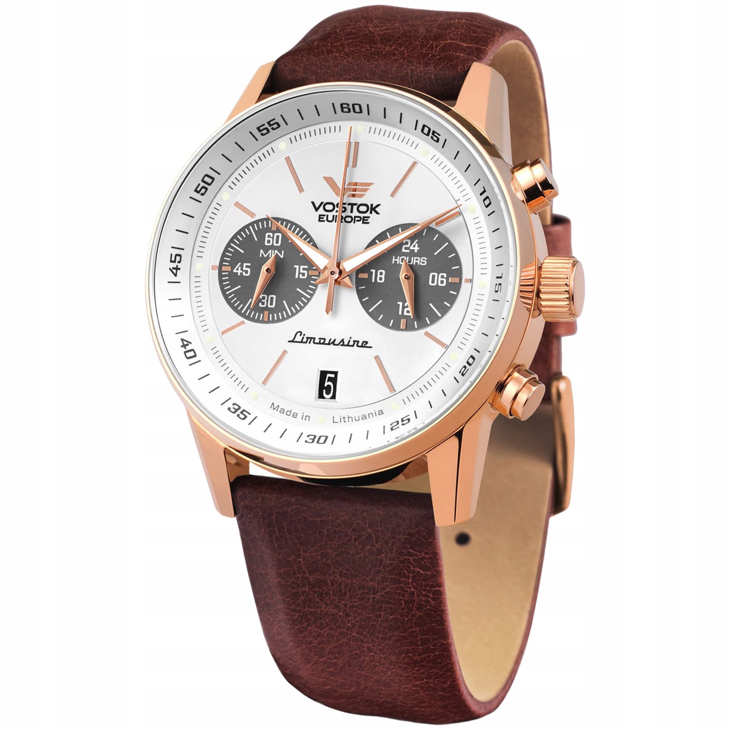 Pánské Hodinky Vostok Europe VK64-560B692, hnědý řemínek